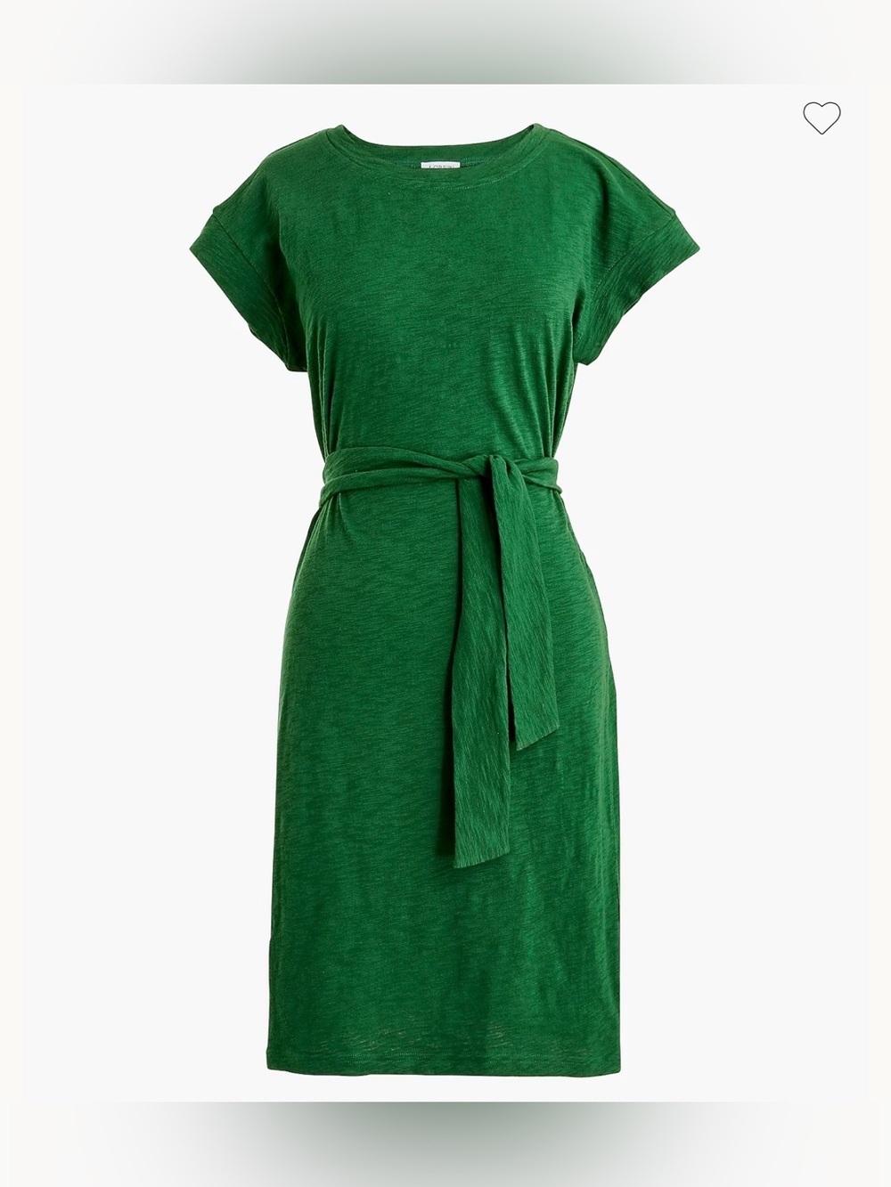J. Crew Short-sleeve Green tie-waist T-shirt dress Size M